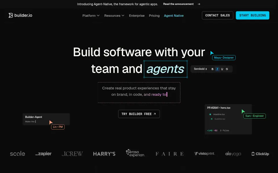 Aperçu de Builder.io