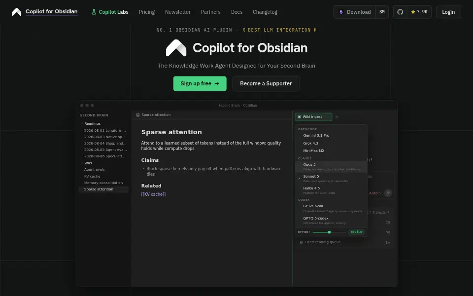 Aperçu de Copilot for Obsidian