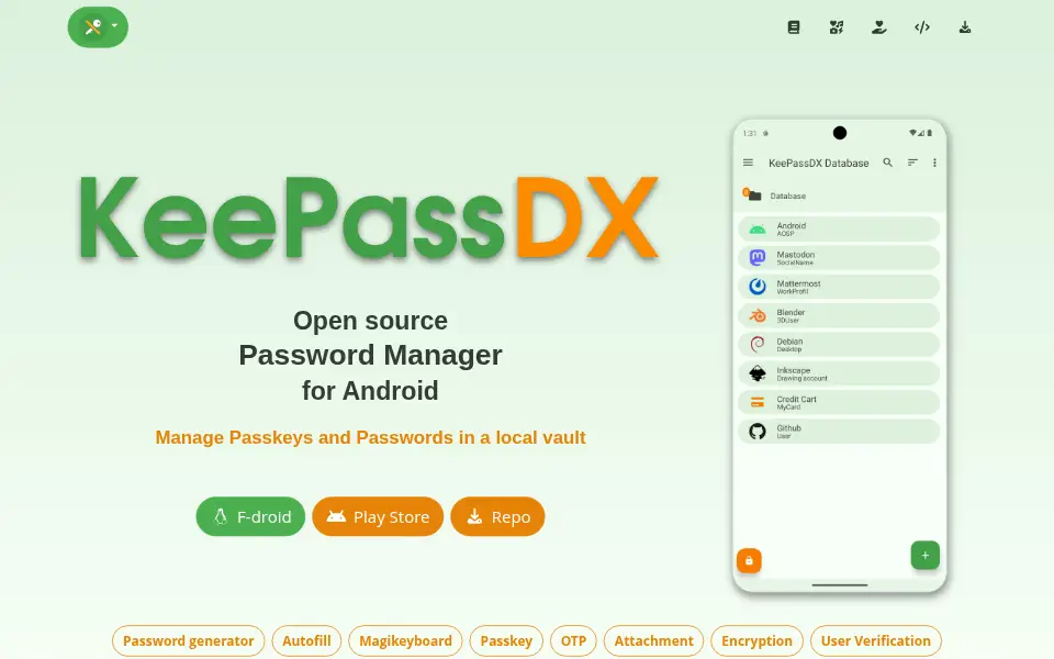 Aperçu de KeePassDX