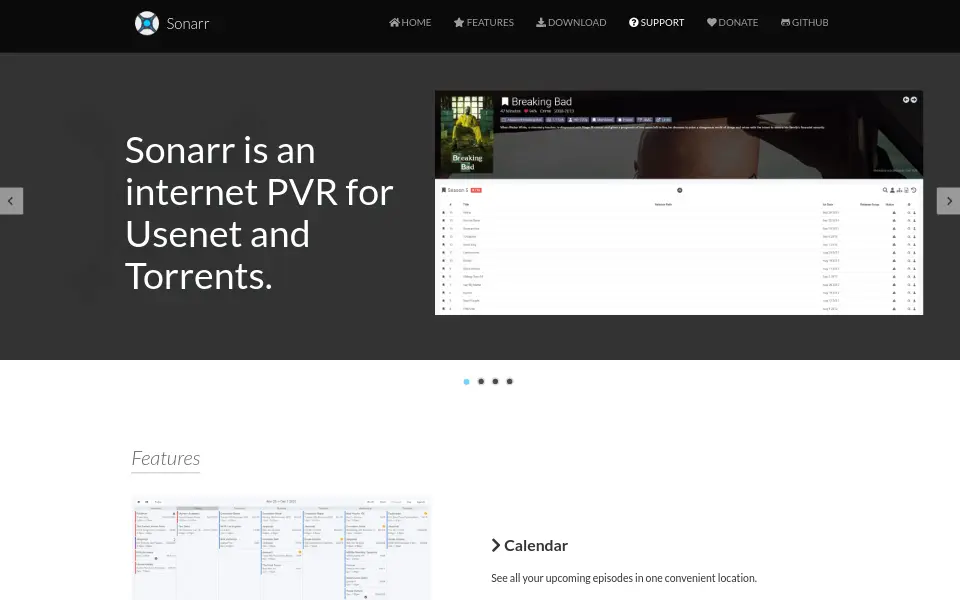 Aperçu de Sonarr