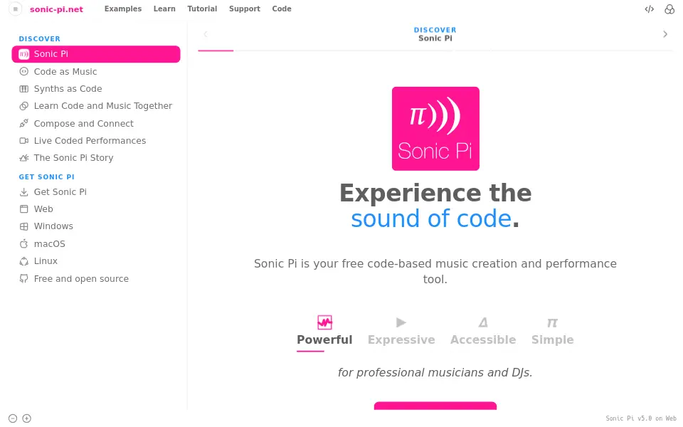 Aperçu de sonic-pi
