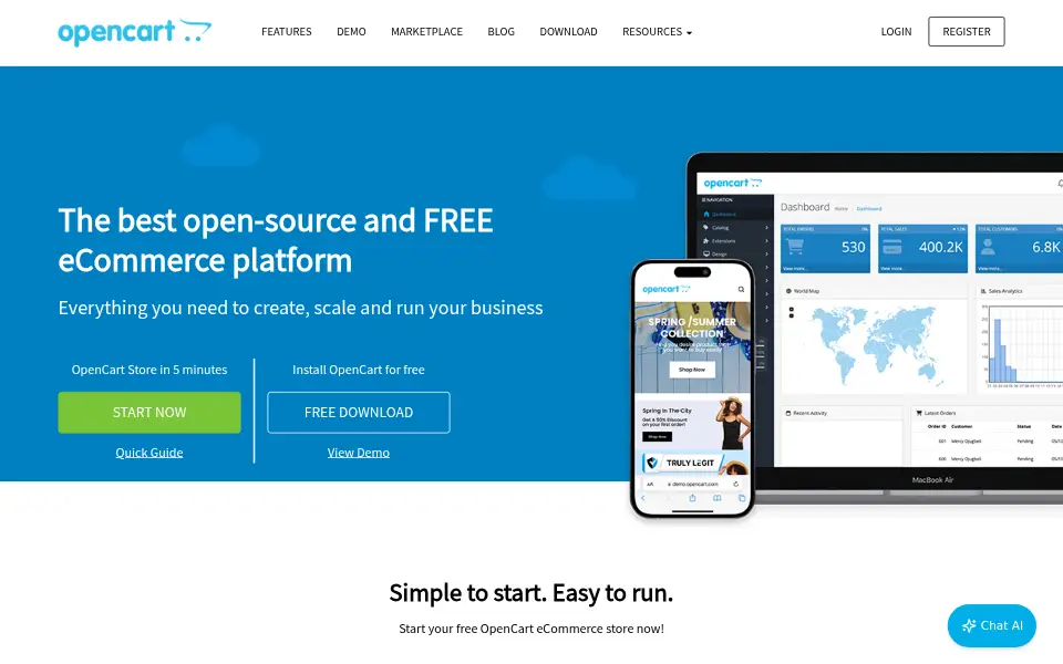 Aperçu de opencart