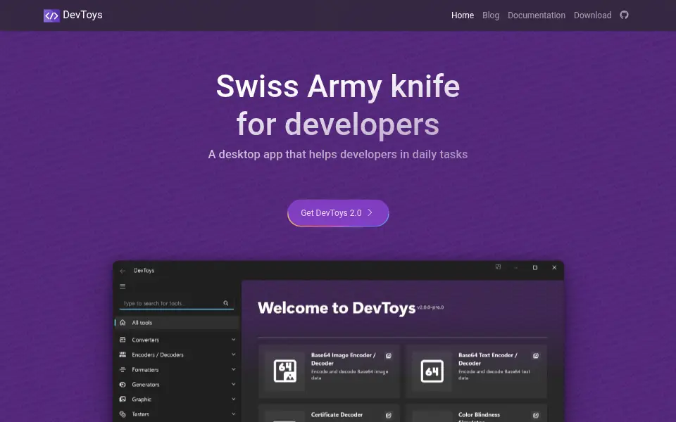 Aperçu de DevToys