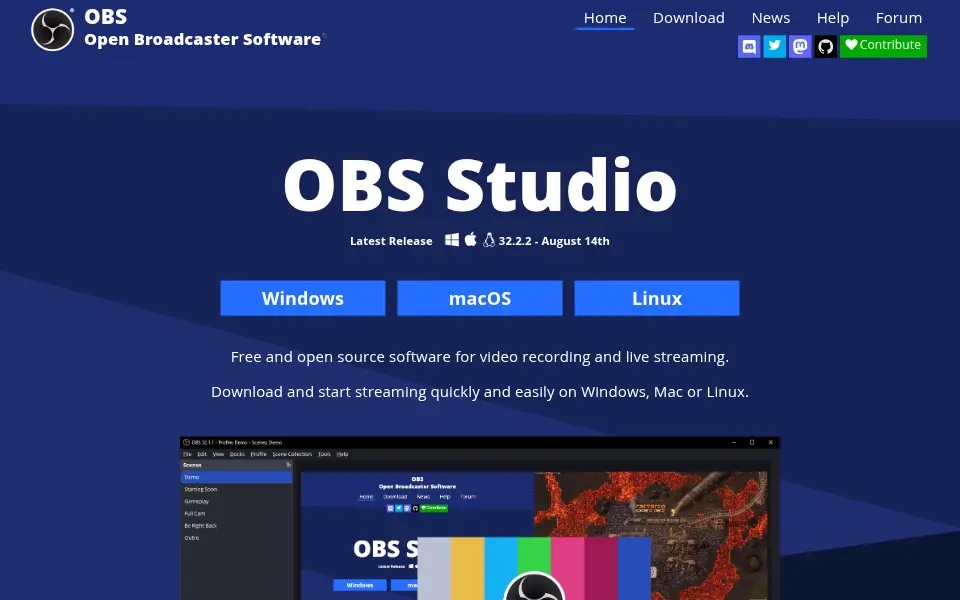 Aperçu de OBS Studio