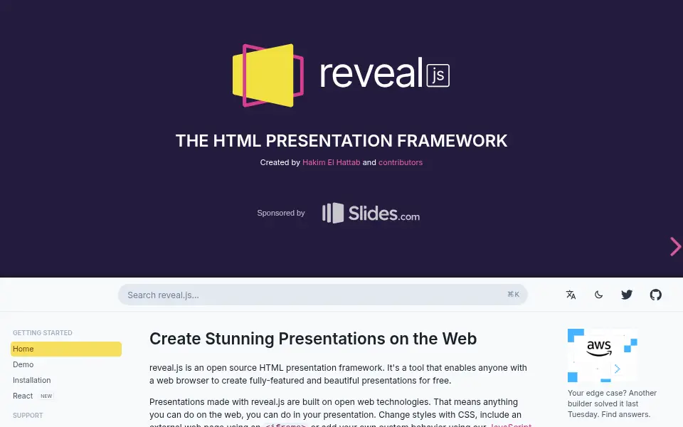 Aperçu de reveal.js