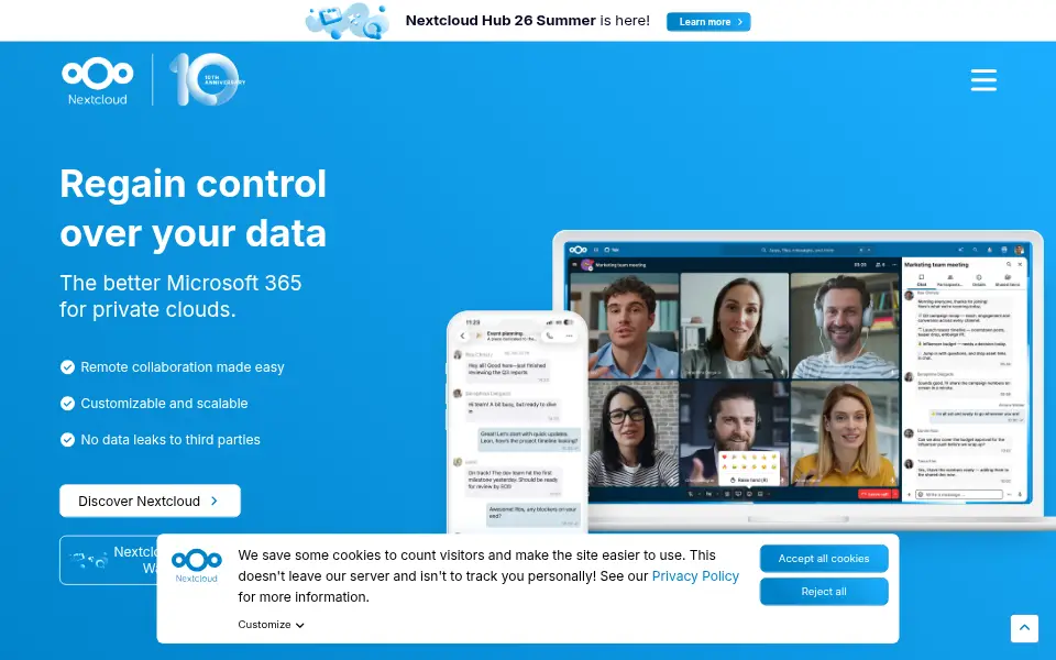 Aperçu de Nextcloud