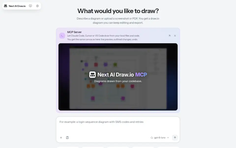 Aperçu de Next AI Draw.io