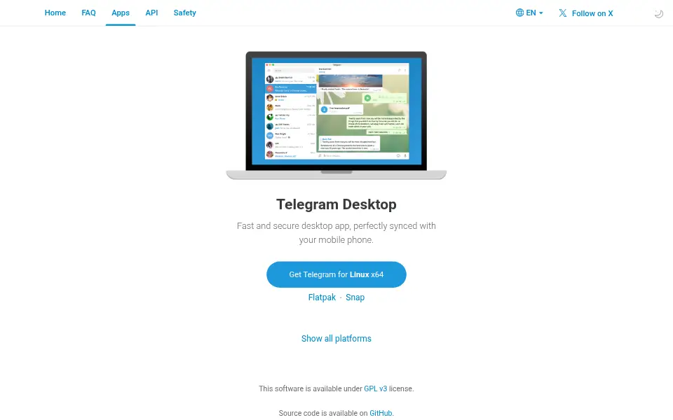 Aperçu de Telegram Desktop