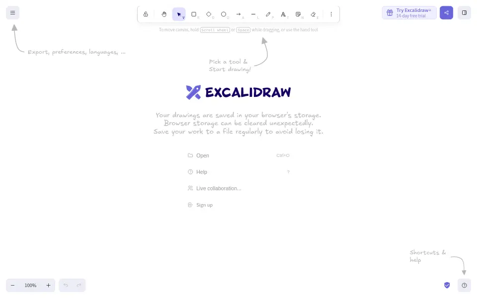 Aperçu de Excalidraw