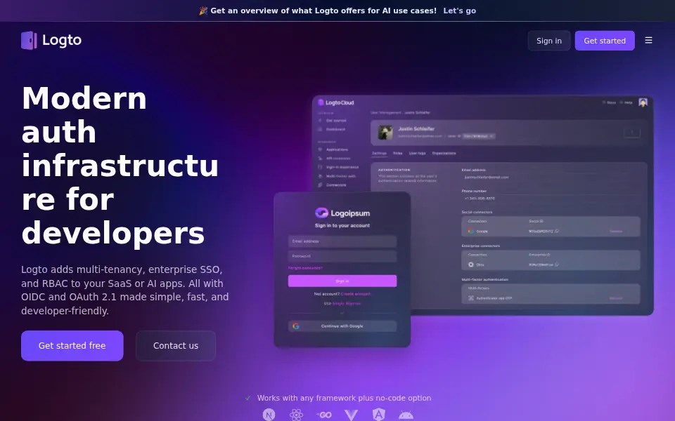 Aperçu de Logto